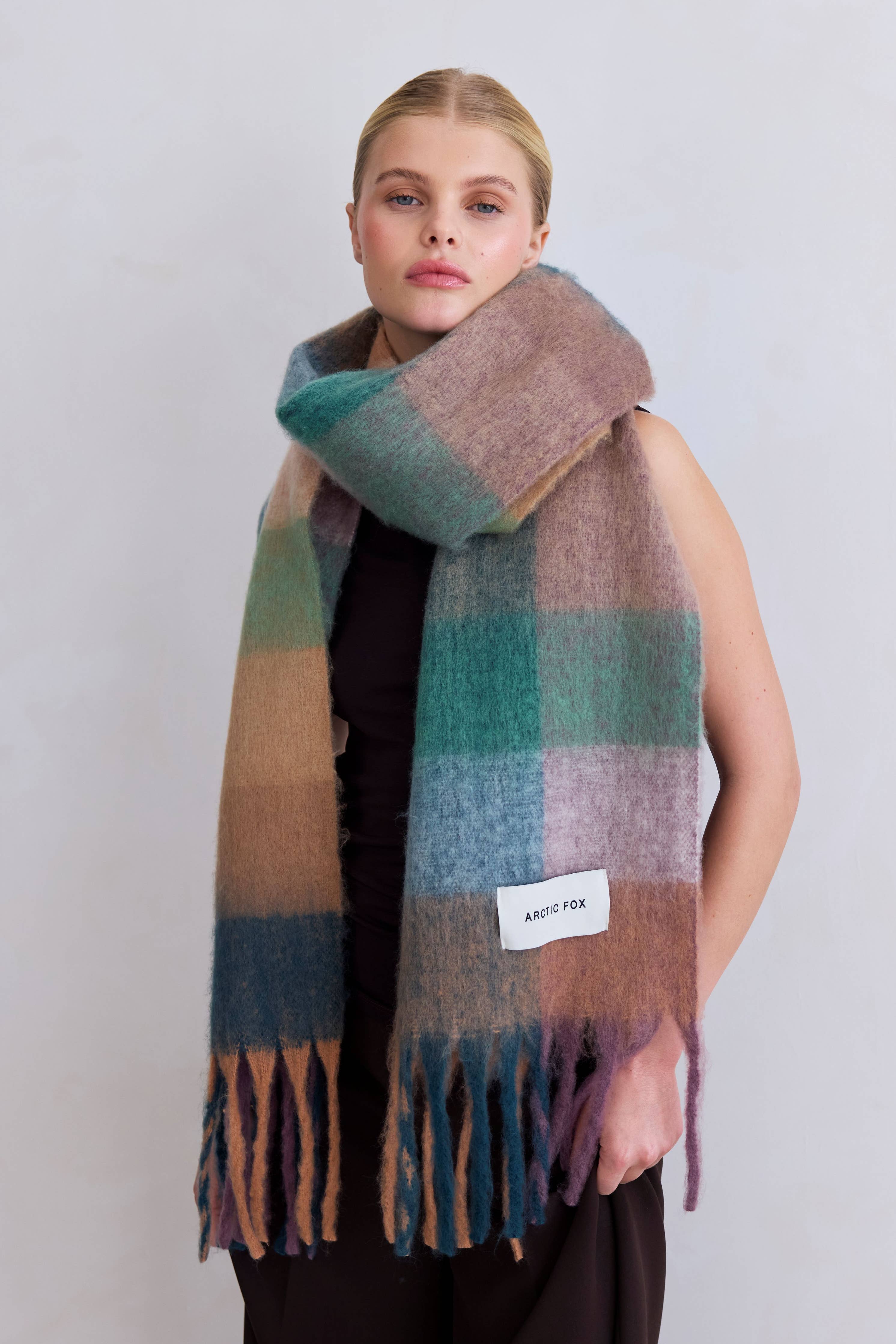 The Reykjavik Scarf - 100% Recycled - Lilac Check - FW25