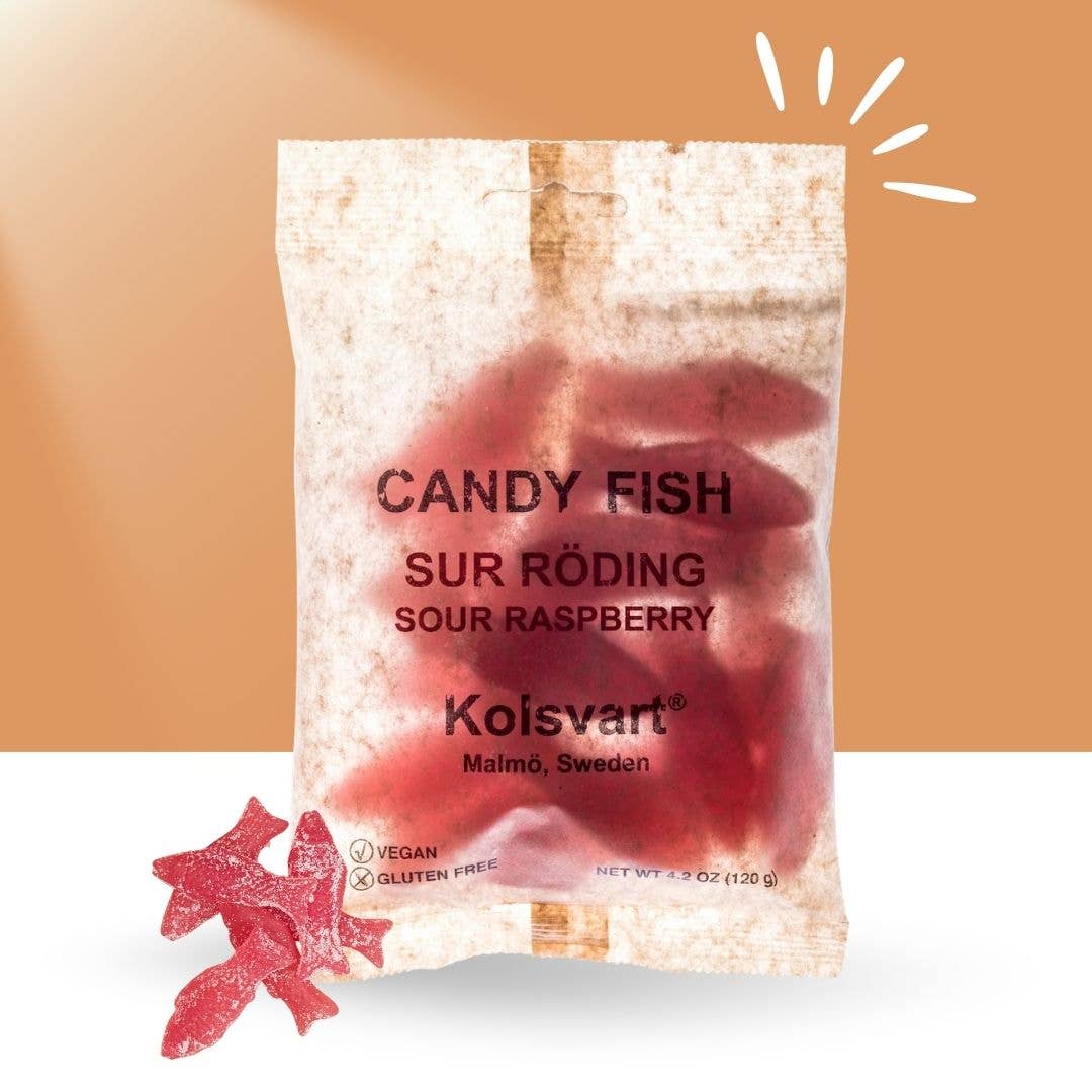 Kolsvart Sur Roding Sour Raspberry Candy Fish oz (125 g)