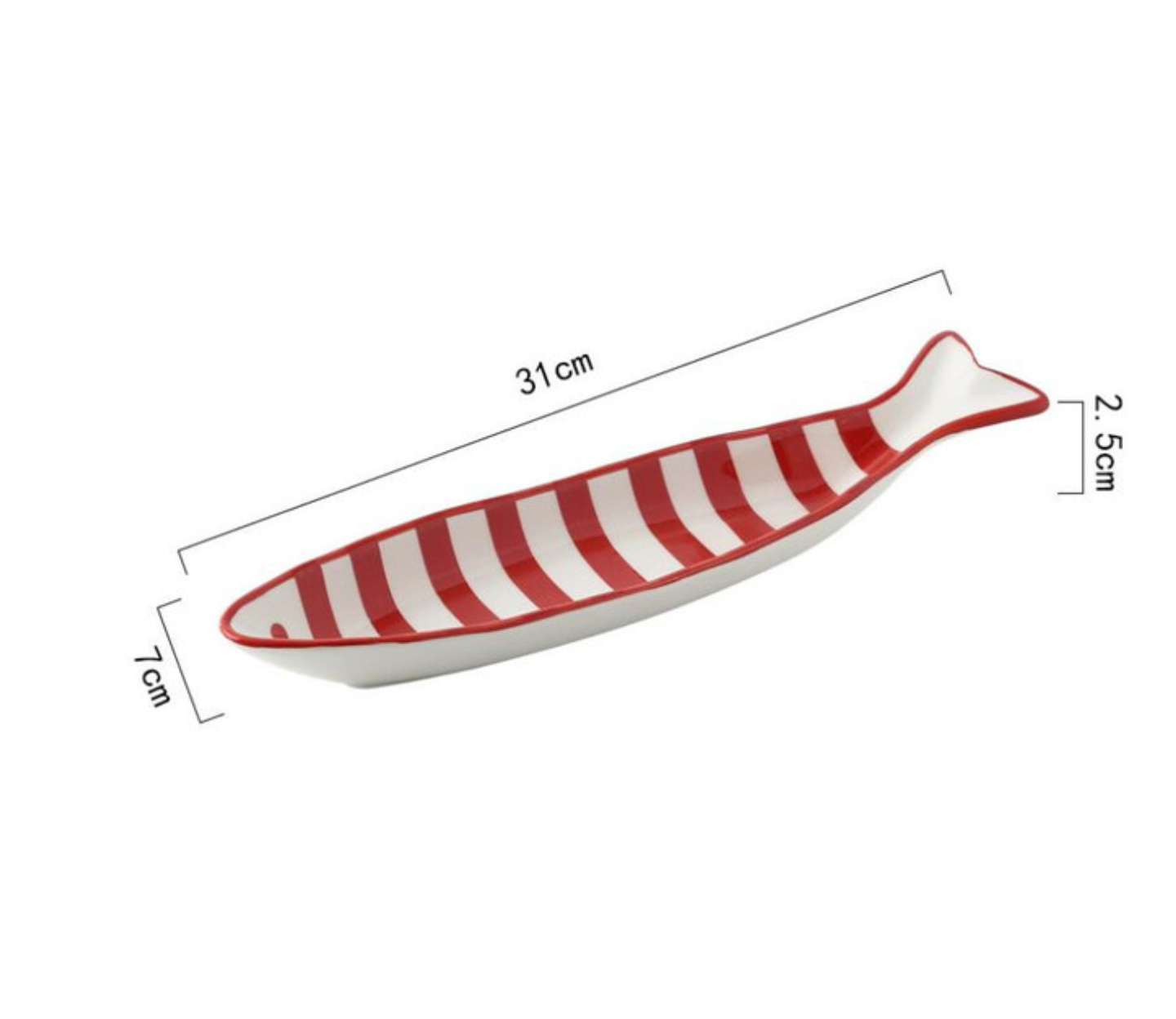 Hand Printed Fish Shape Ceramic Plate