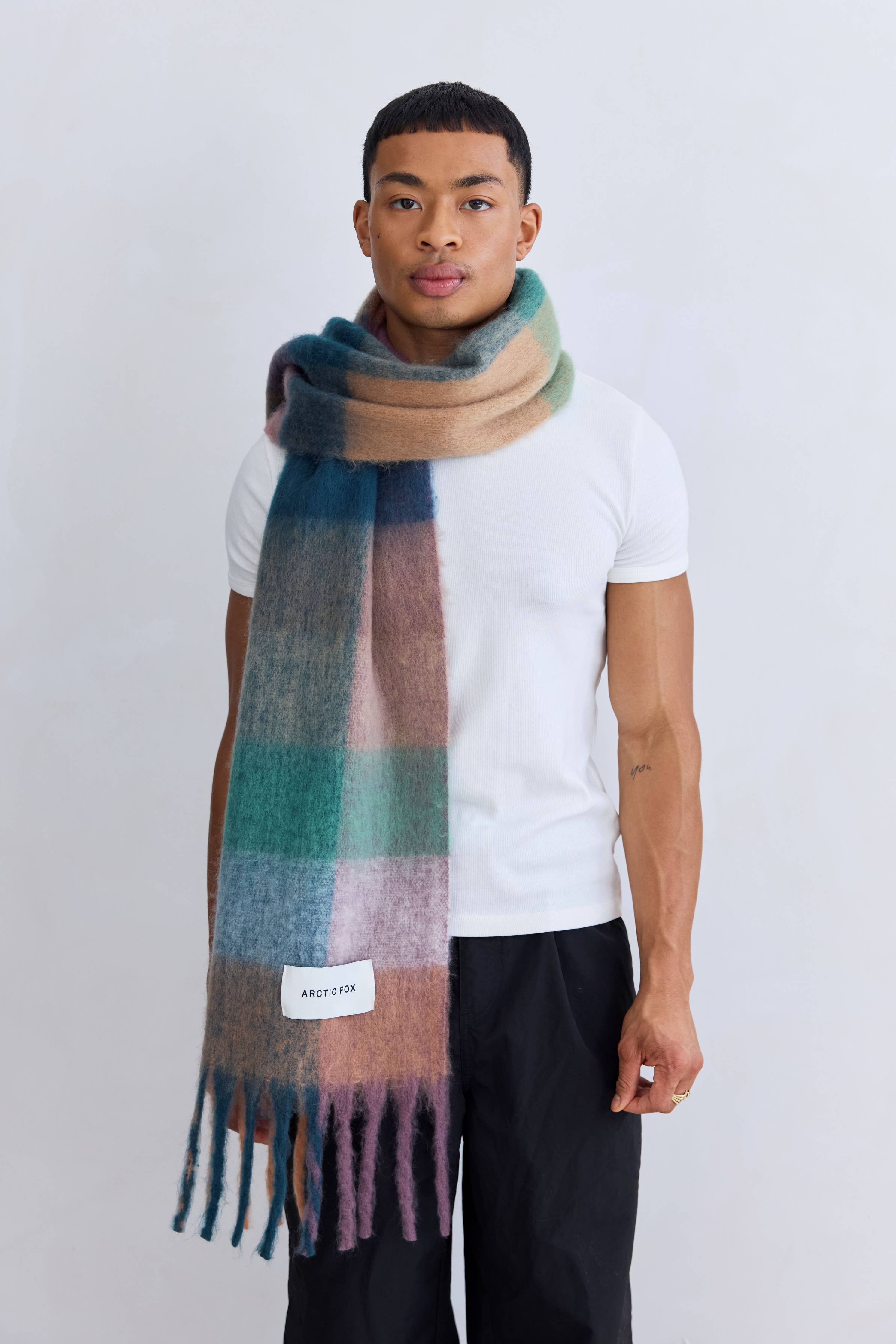 The Reykjavik Scarf - 100% Recycled - Lilac Check - FW25