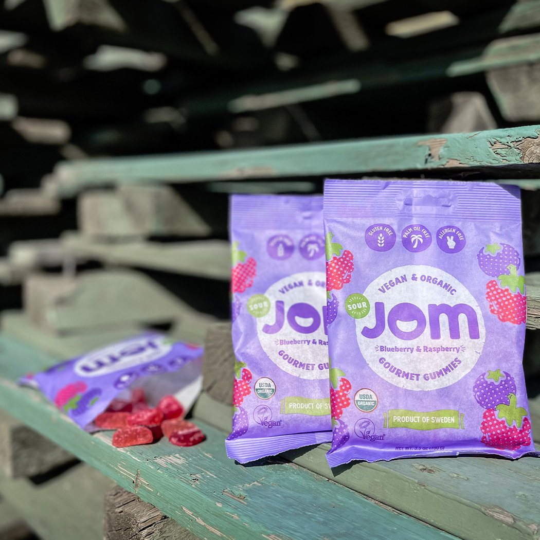 Swedish Organic and Vegan Sour Blueberry & Raspberry Gummies