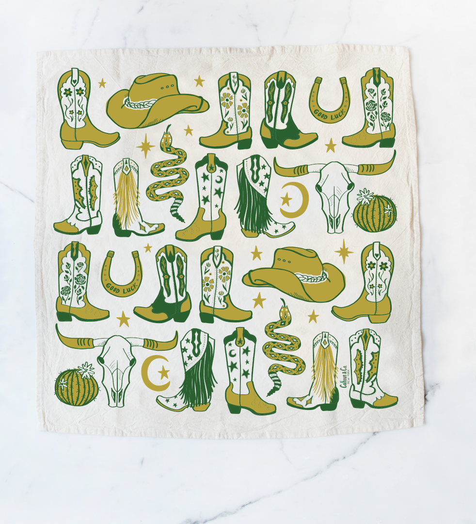 Howdy Cowgirl! Boots Tea Towel