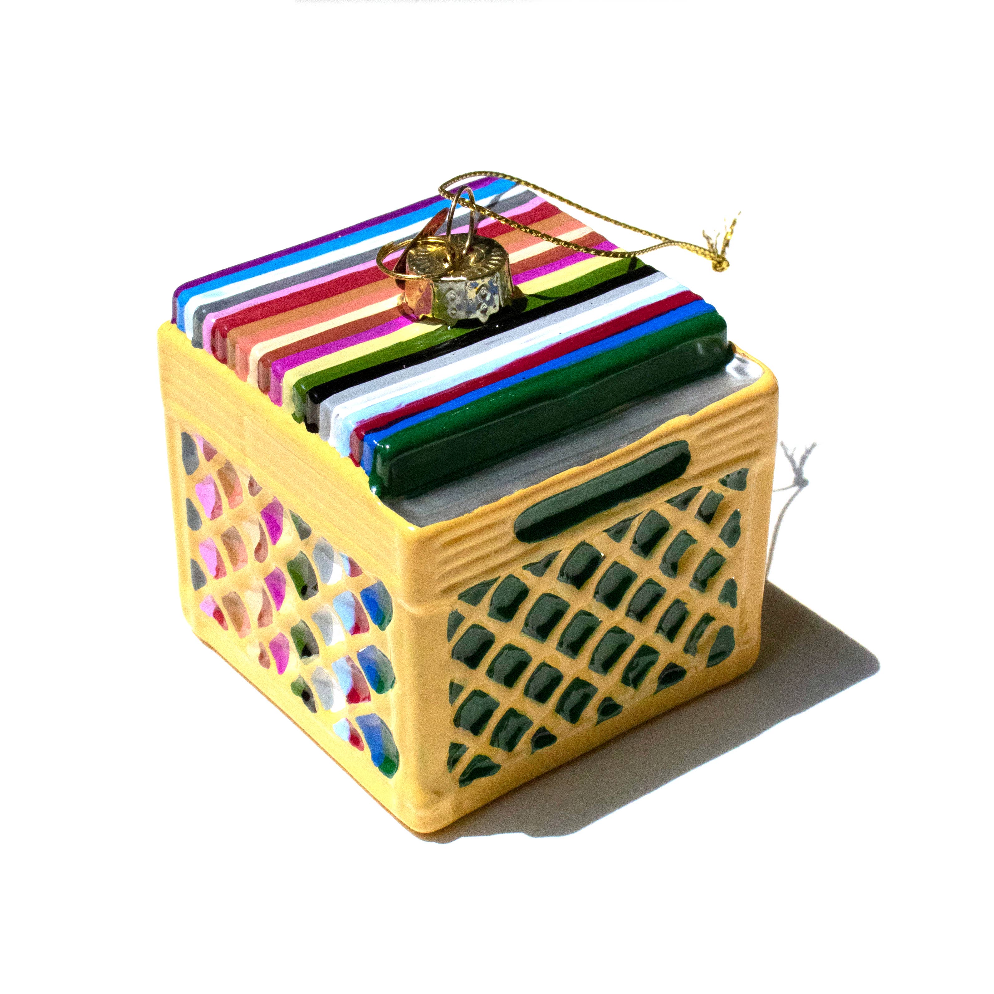 Record Crate Holiday Ornament Christmas Decor