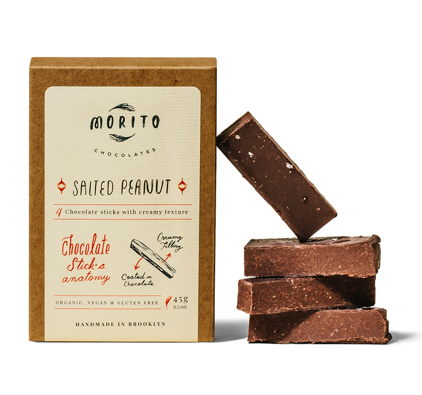 Salted Peanut- 4-Pack of Vegan Chocolate Sticks