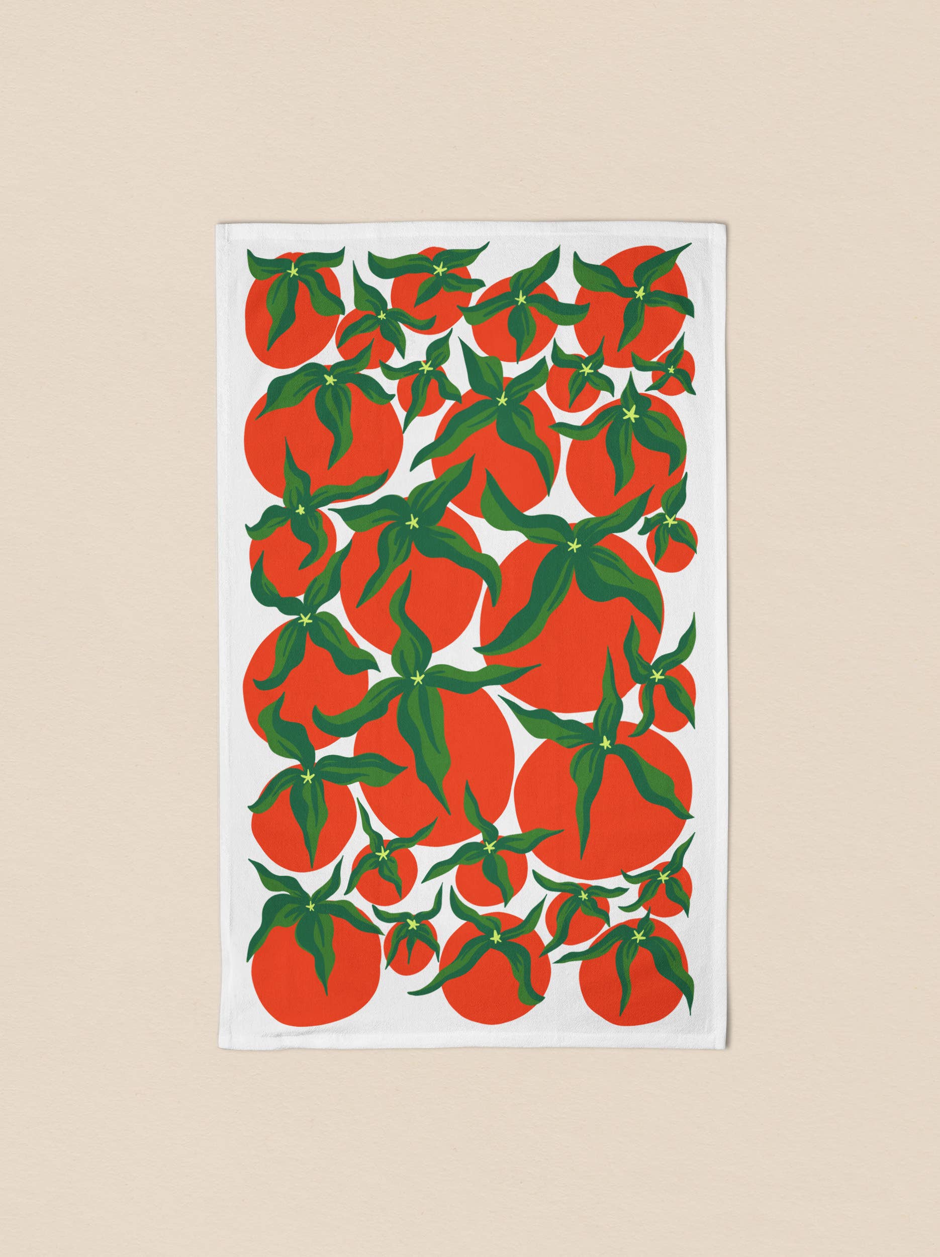 Pomodoro Tomato Red Illustration Flour Sack Tea Towel