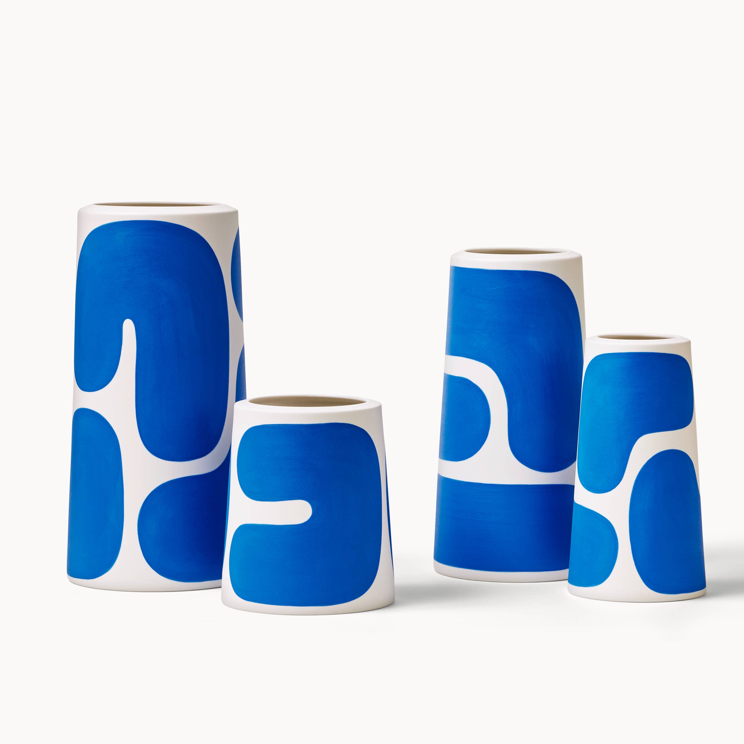 Cobalt Color Block Pillar Vases