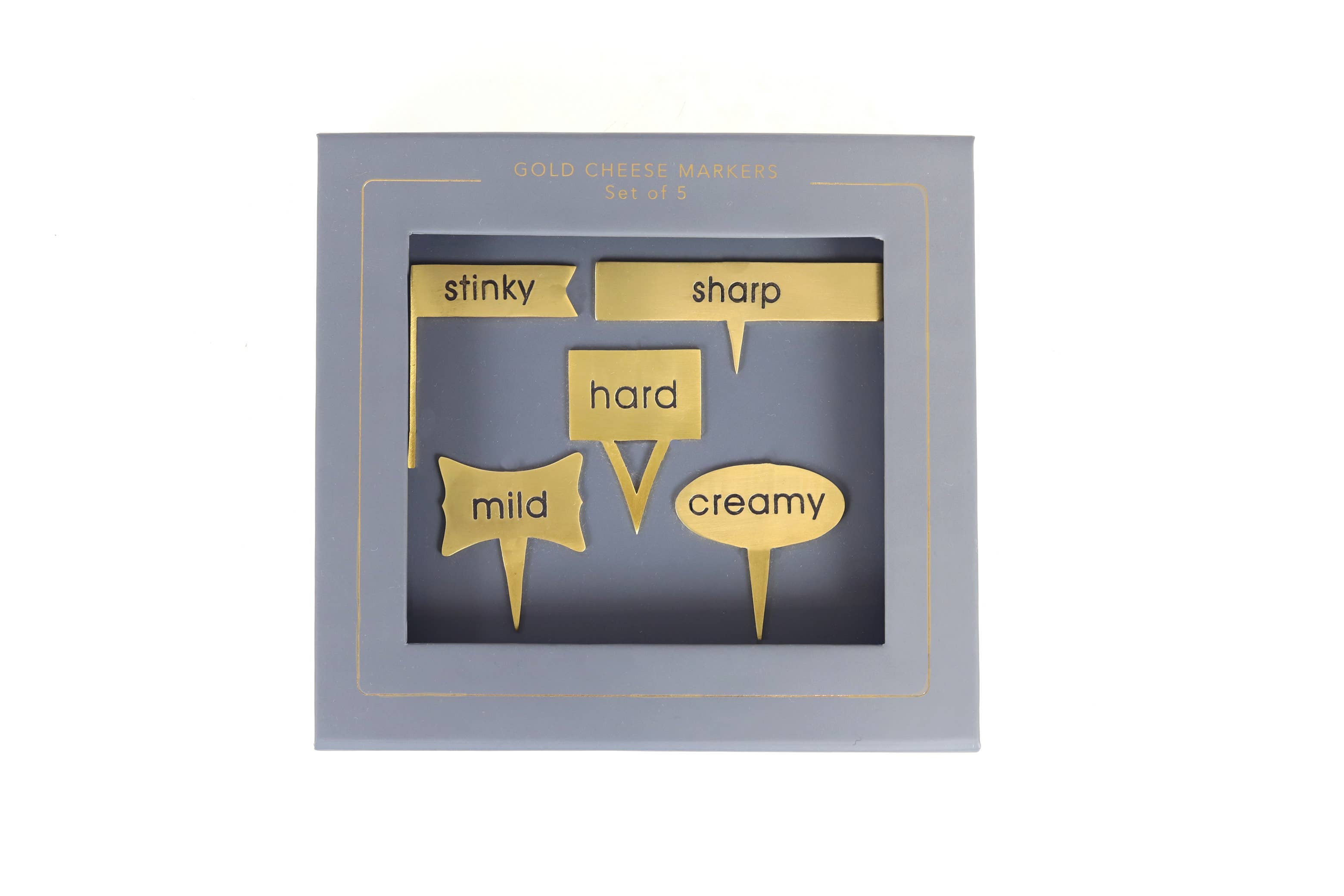 Gold Cheese Markers, Set of 5
