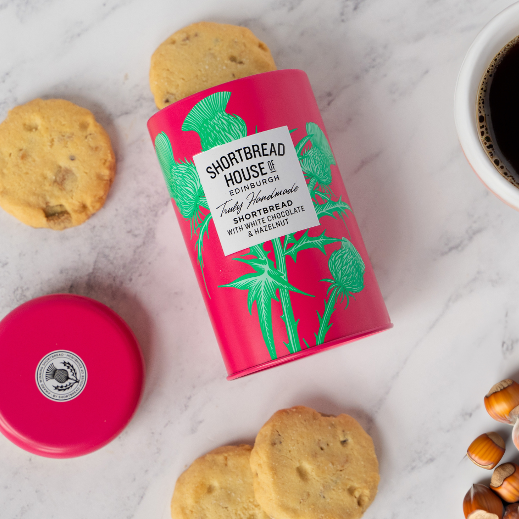 Shortbread House Tin - White Chocolate Hazelnut 140g MP12