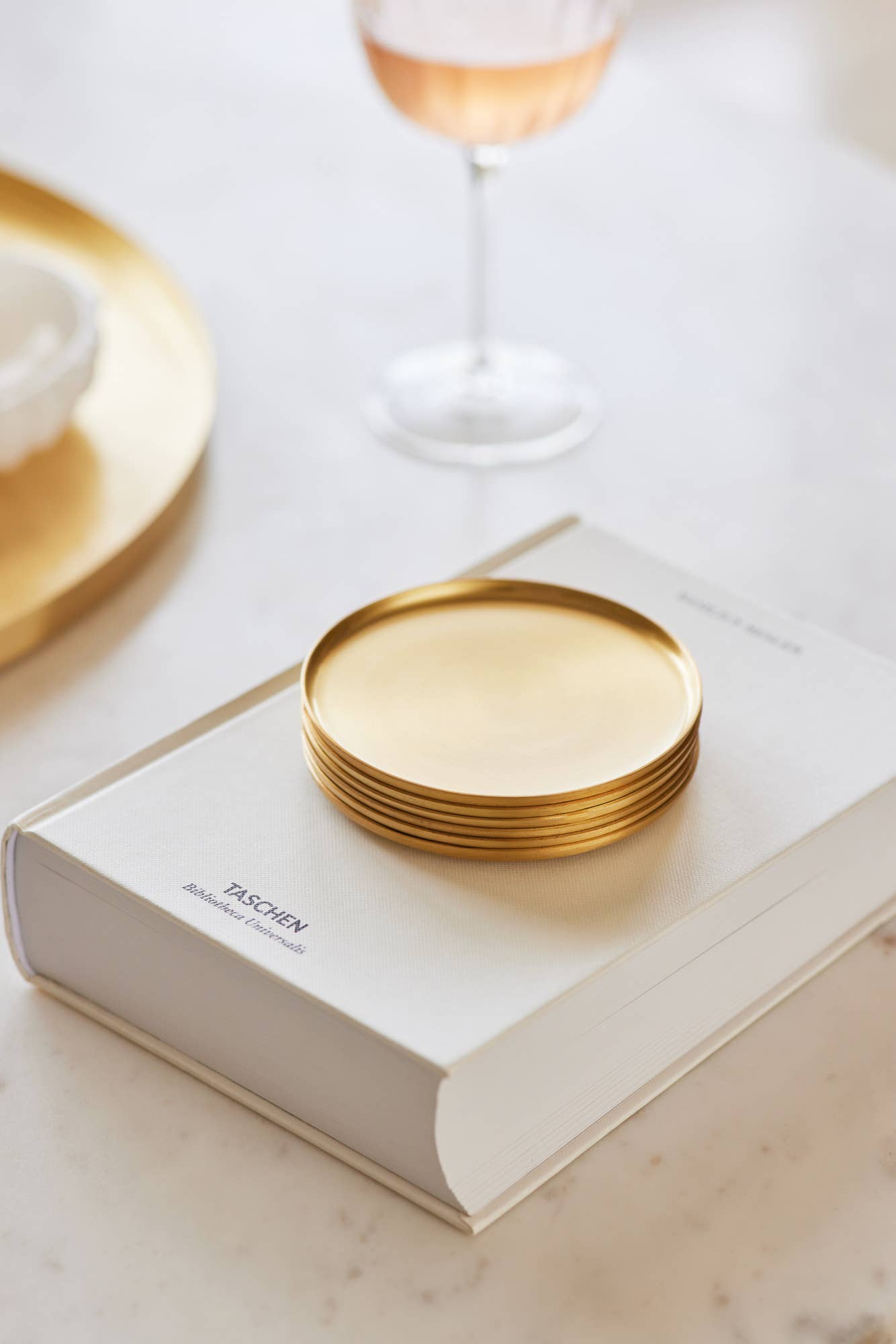 Heirloom Brass Round Coasters, Set of 4