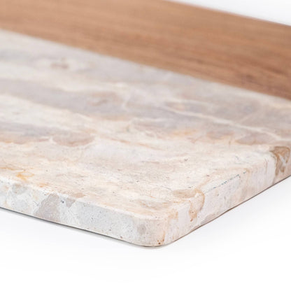 Arched Marble &amp; Acacia Wood Charcuterie Board