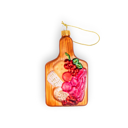 Charcuterie Board, Cheeseburger, Retro Food Shiny Glass Handmade Food Ornament 2025