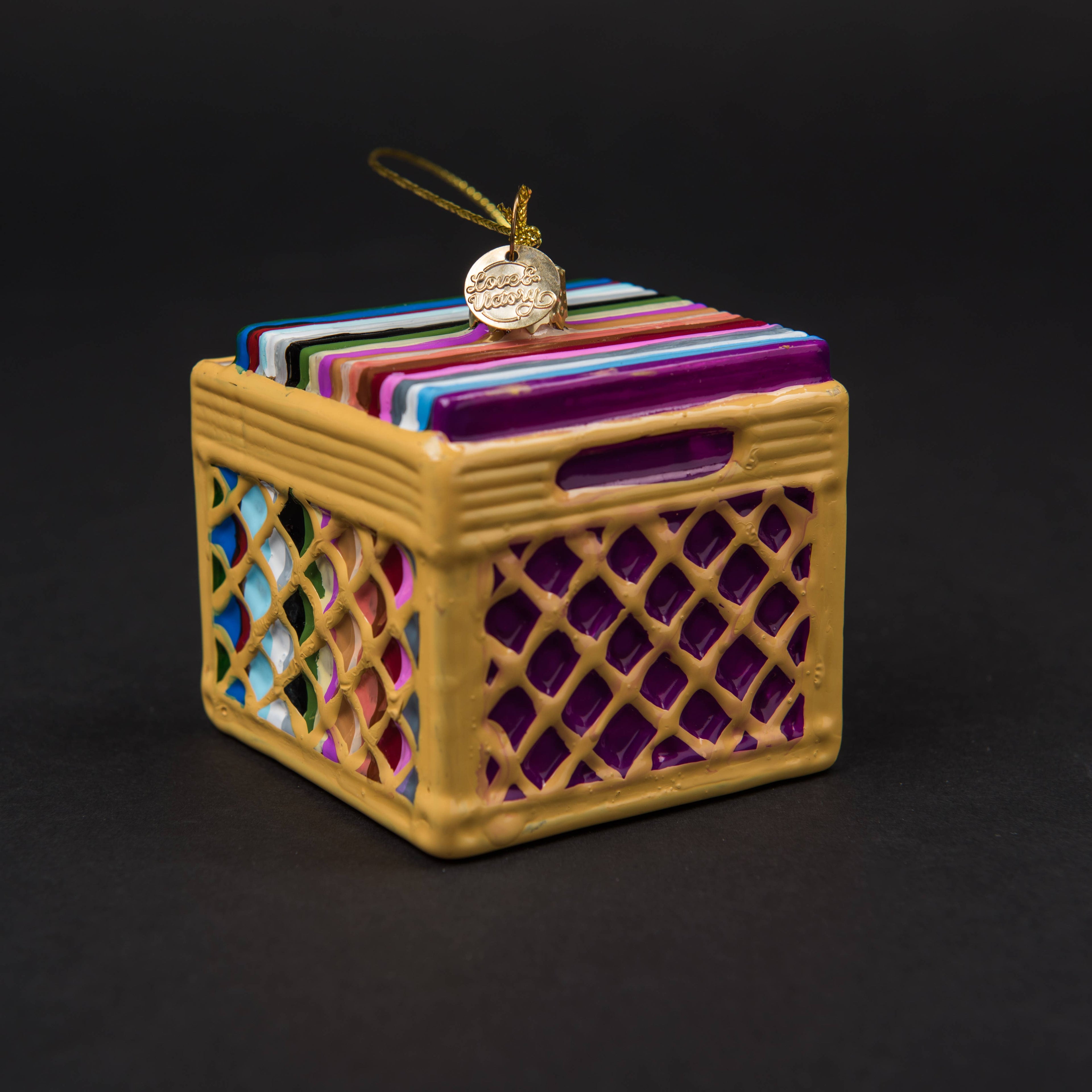 Record Crate Holiday Ornament Christmas Decor