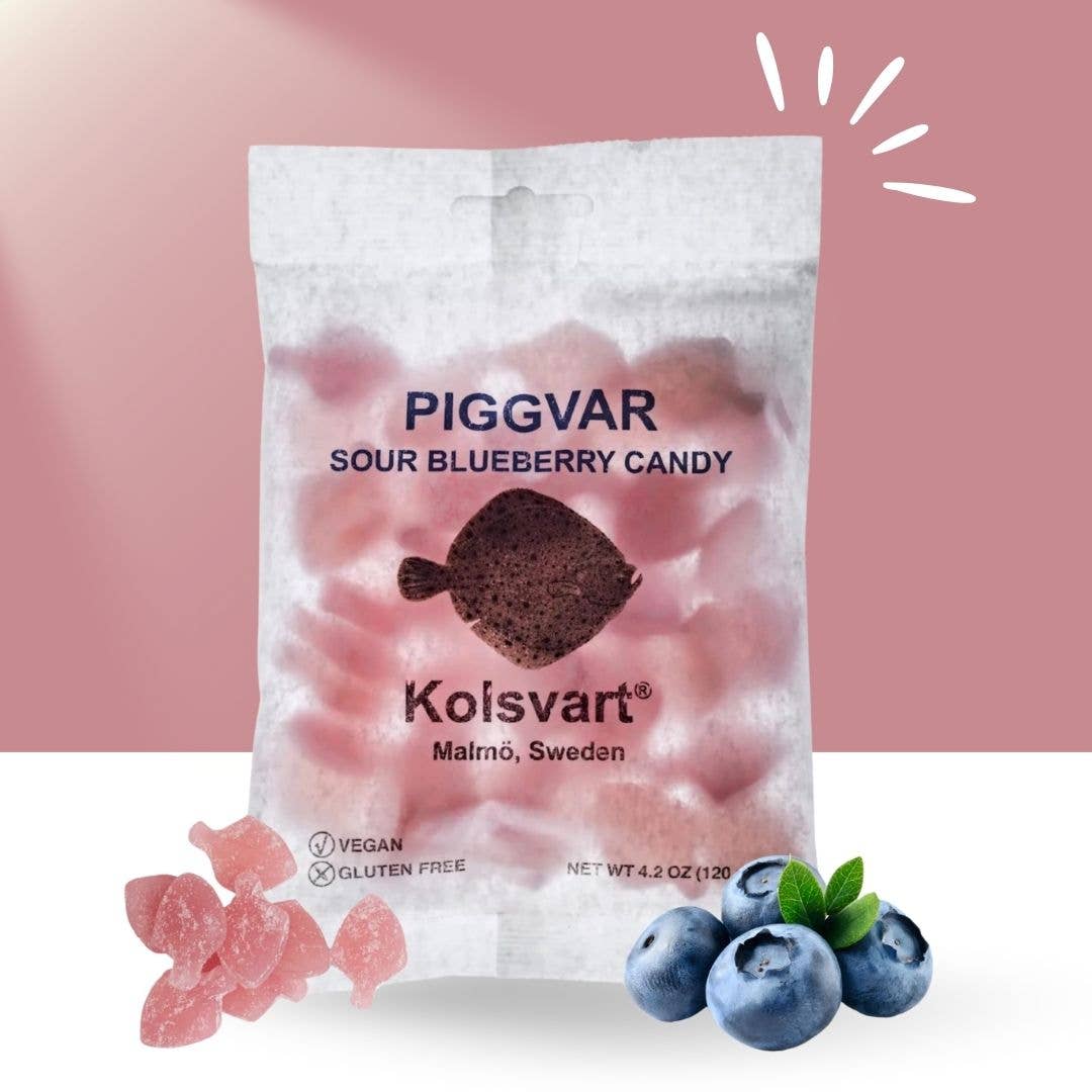 Kolsvart Piggvar Sour Blueberry Candy Fish 4.25 oz (125 gr