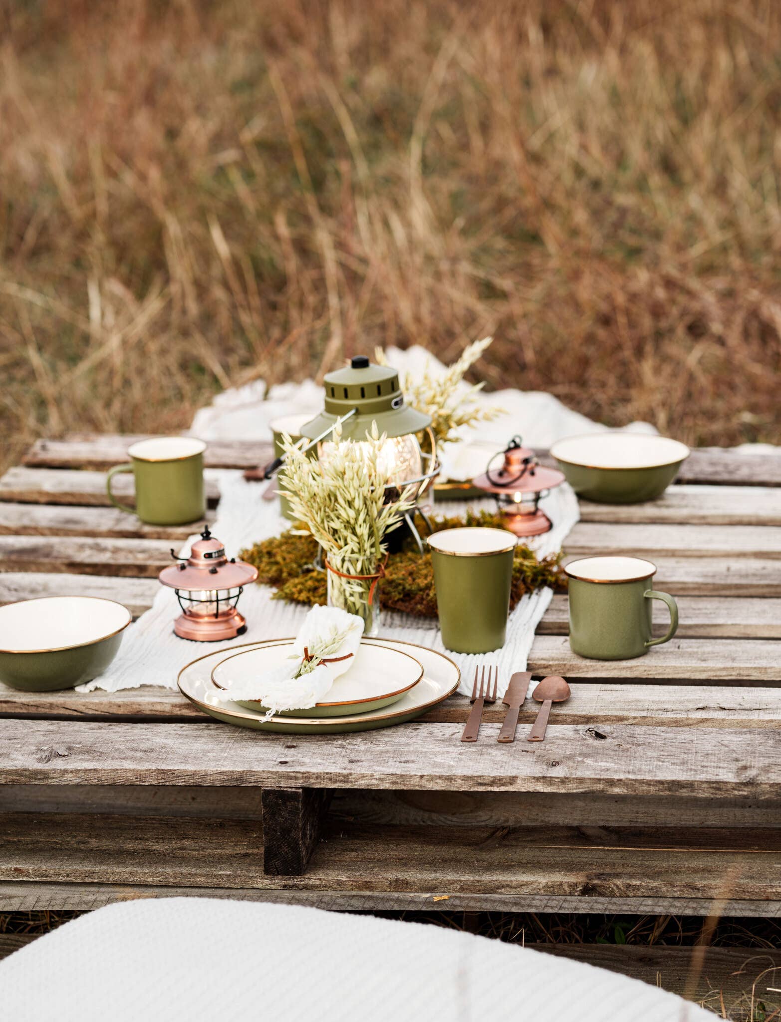 Enamel 2-Tone Salad Plate Set