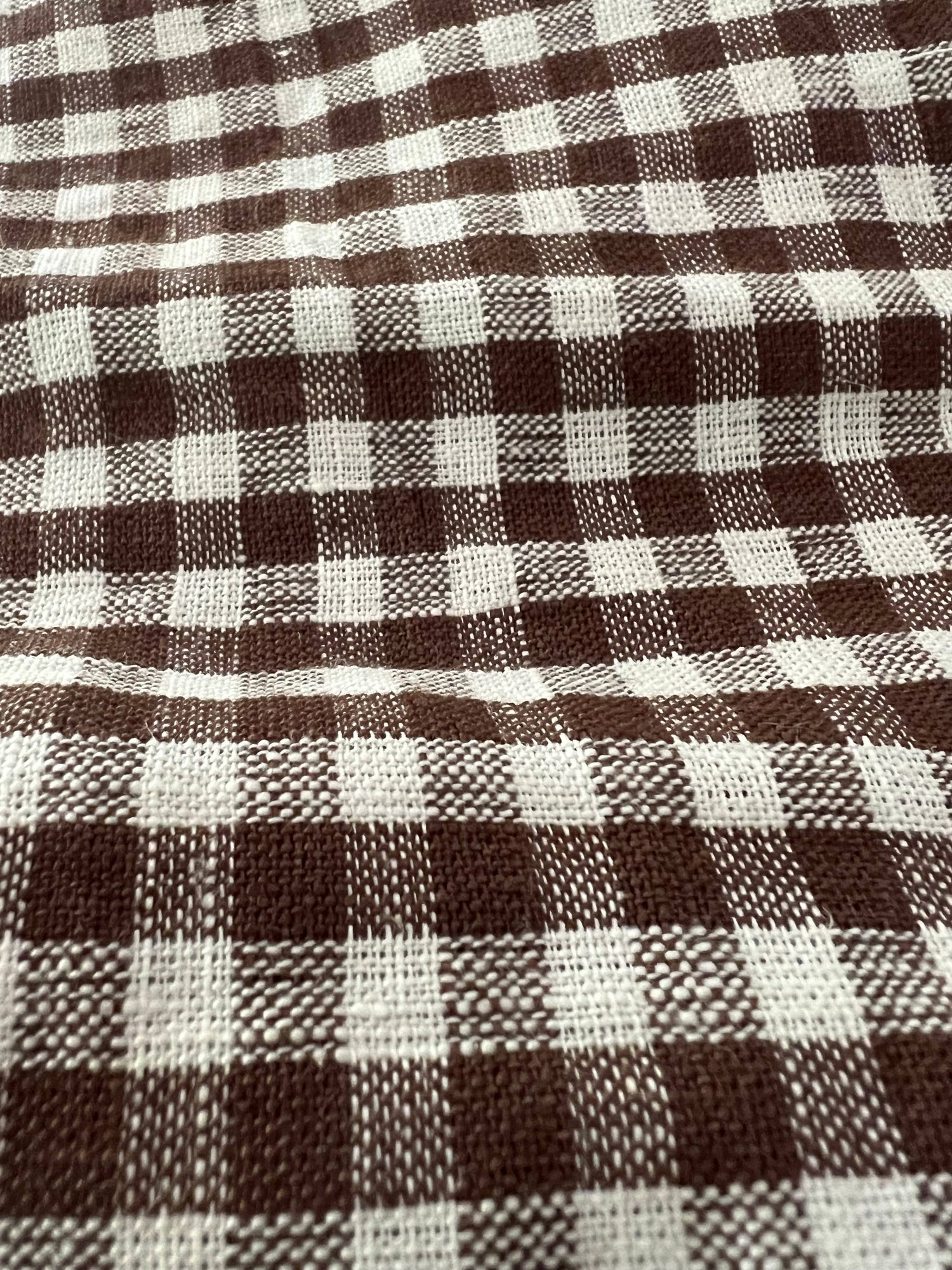 Tea Towel - Woven Mini Gingham Check in Tobacco