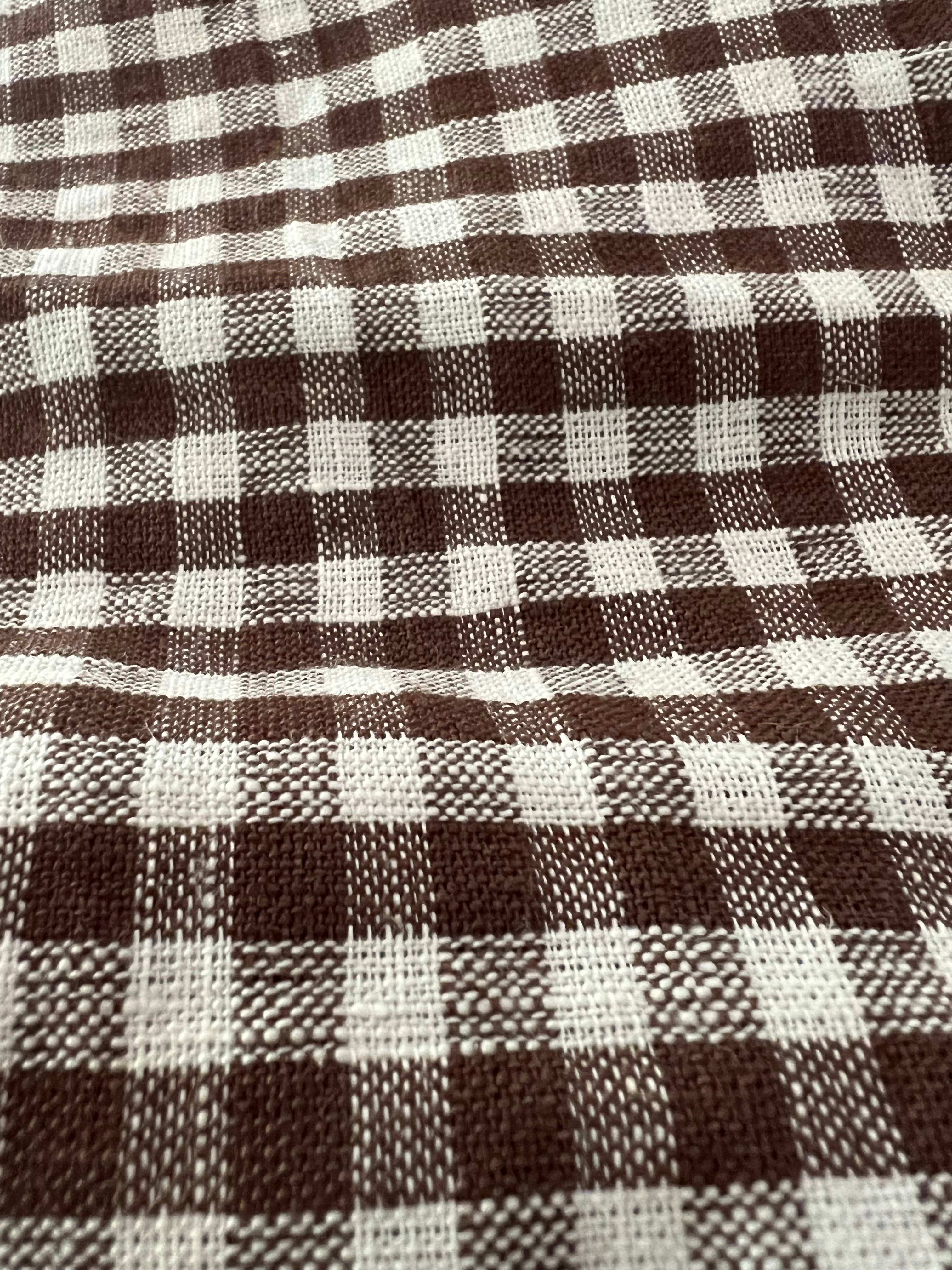 Tea Towel - Woven Mini Gingham Check in Tobacco