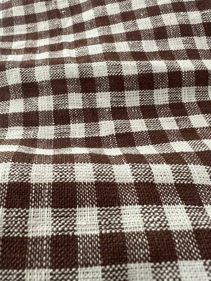 Tea Towel - Woven Mini Gingham Check in Tobacco