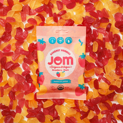 Swedish Organic and Vegan Strawberry &amp; Peach Gummies