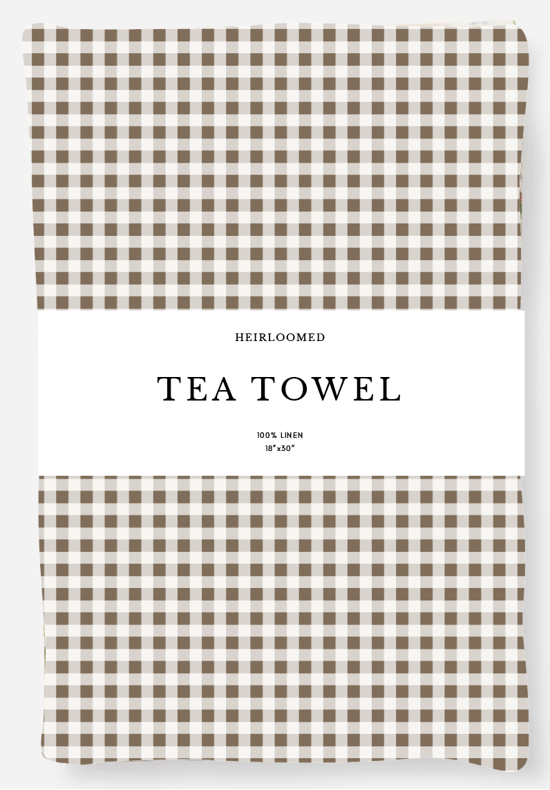 Tea Towel - Woven Mini Gingham Check in Tobacco