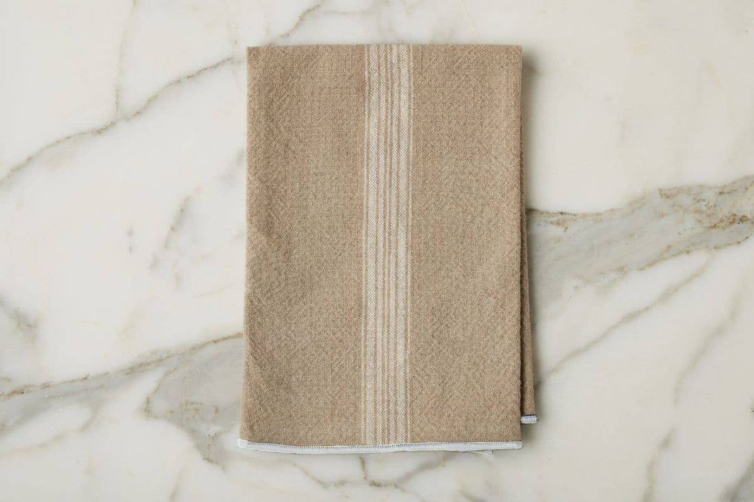 Dinner Napkins, Vintage White Stripe, Set of 4