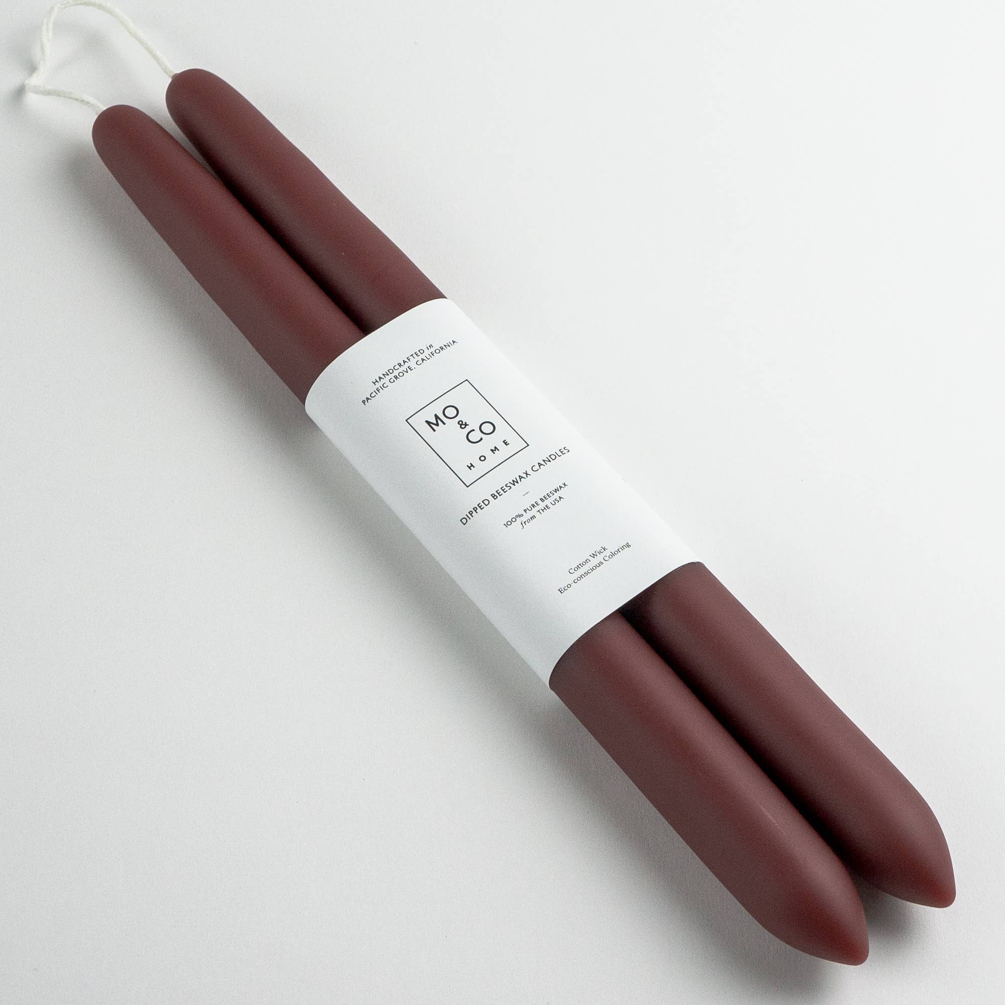 Beeswax Dipped Candles | Burgundy