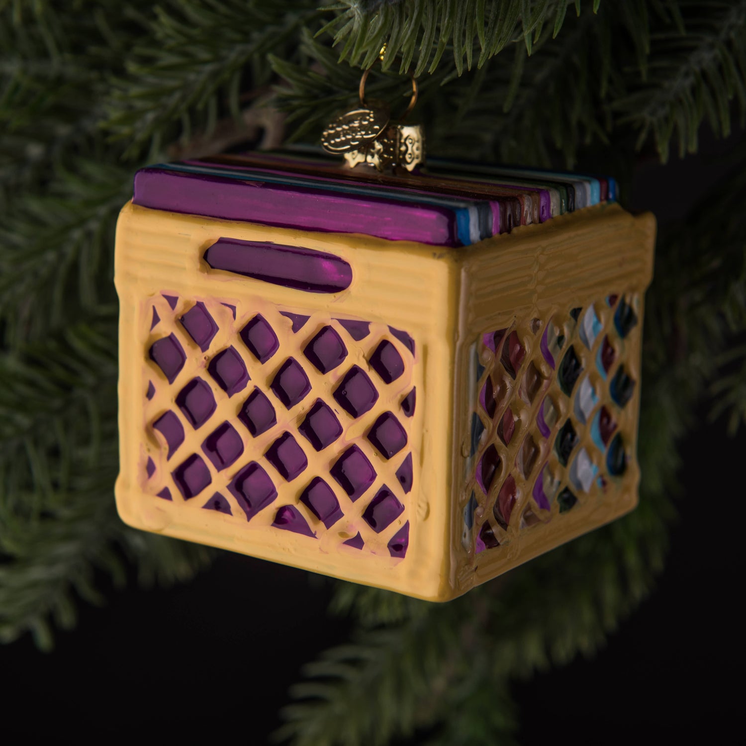 Record Crate Holiday Ornament Christmas Decor