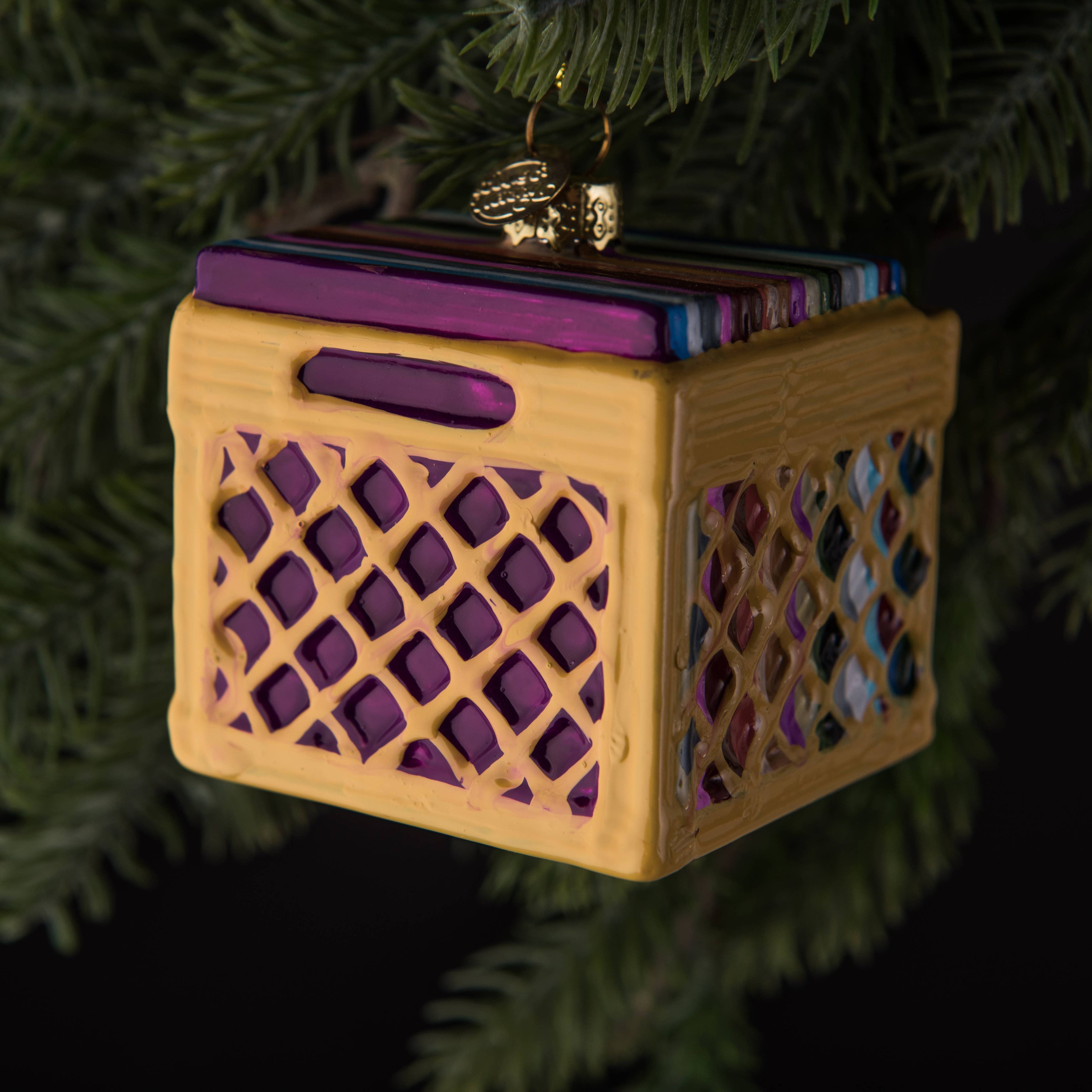 Record Crate Holiday Ornament Christmas Decor