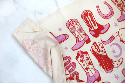 Howdy Cowgirl! Boots Tea Towel