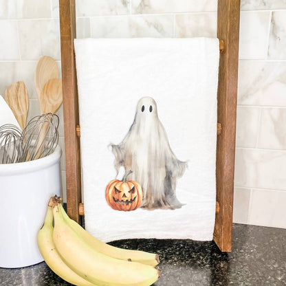 Ghost and Pumpkin - Fall Tea Towel