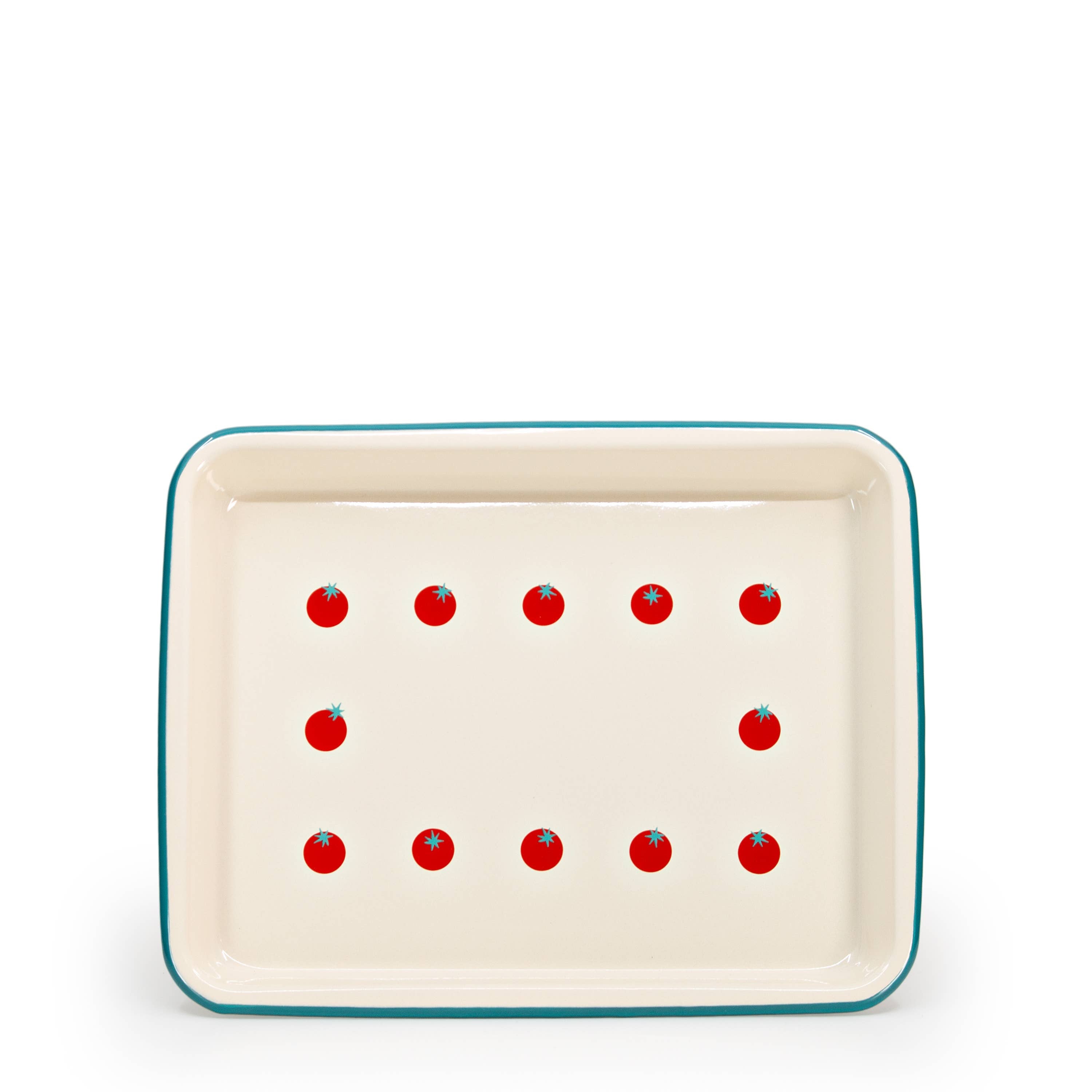 Dan Pelosi x CCH Tomato Enamelware Small Rectangle Tray