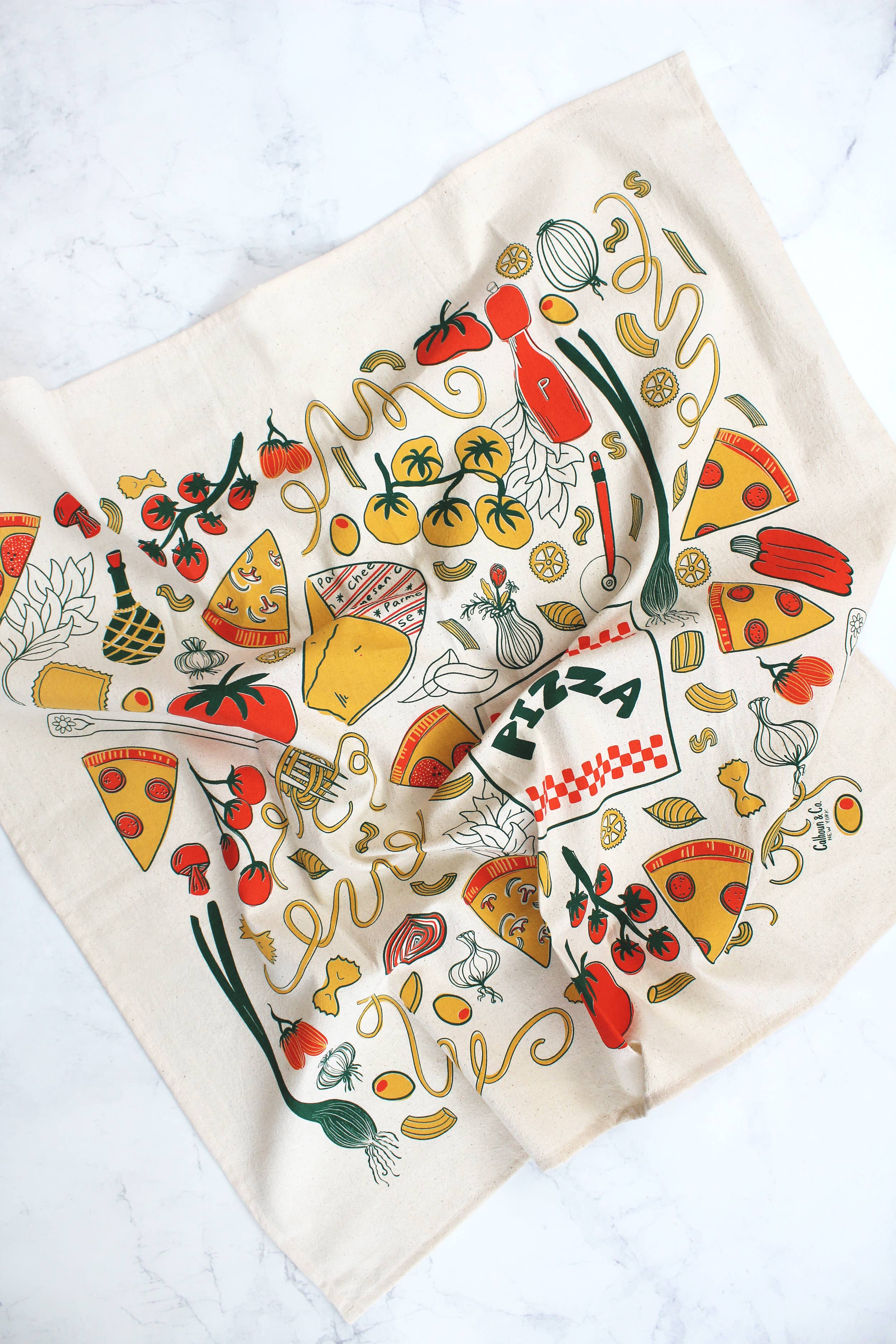 Italian for Dinner Screen Printed Tea Towel