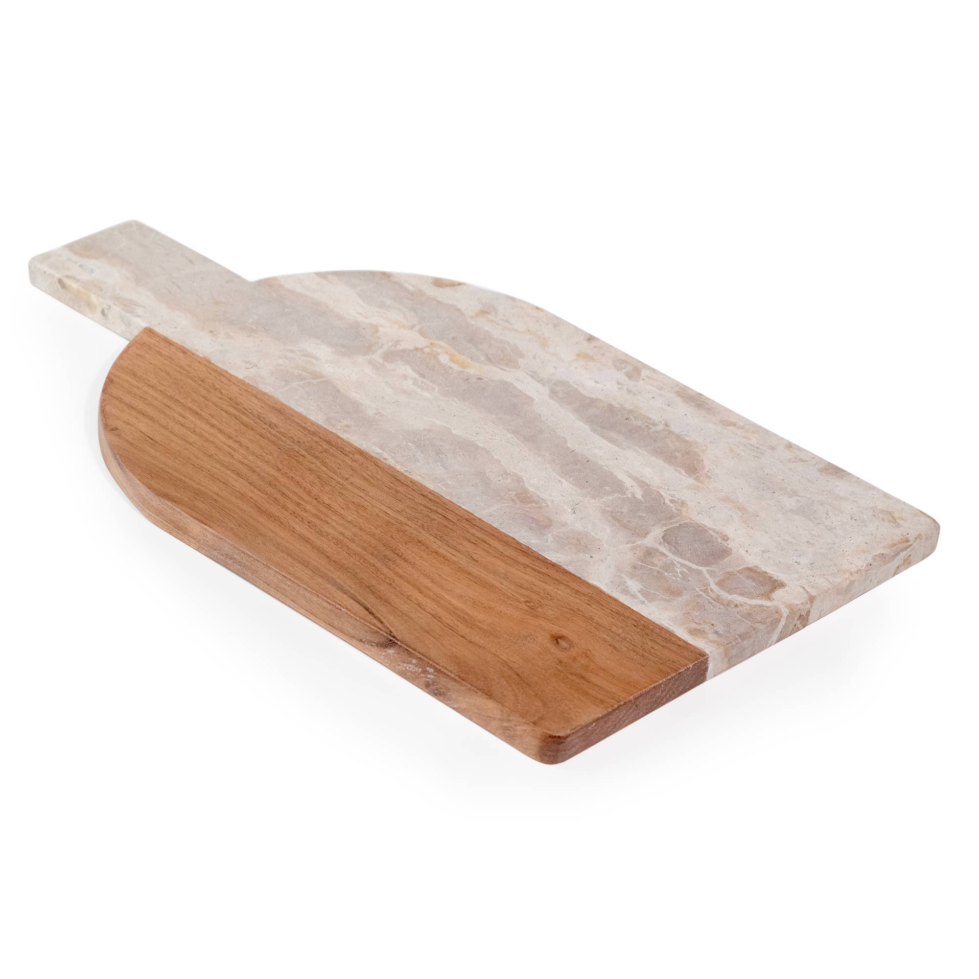 Arched Marble &amp; Acacia Wood Charcuterie Board