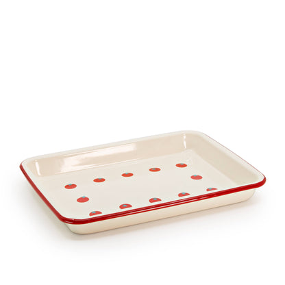 Dan Pelosi x CCH Tomato Enamelware Small Rectangle Tray