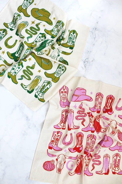 Howdy Cowgirl! Boots Tea Towel