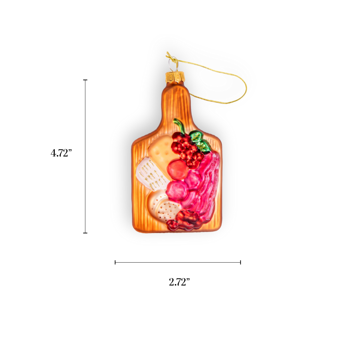 Charcuterie Board, Cheeseburger, Retro Food Shiny Glass Handmade Food Ornament 2025