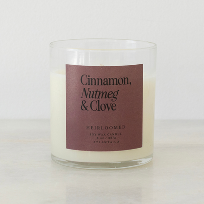 Heirloomed Candle - Cinnamon, Nutmeg &amp; Clove - Christmas