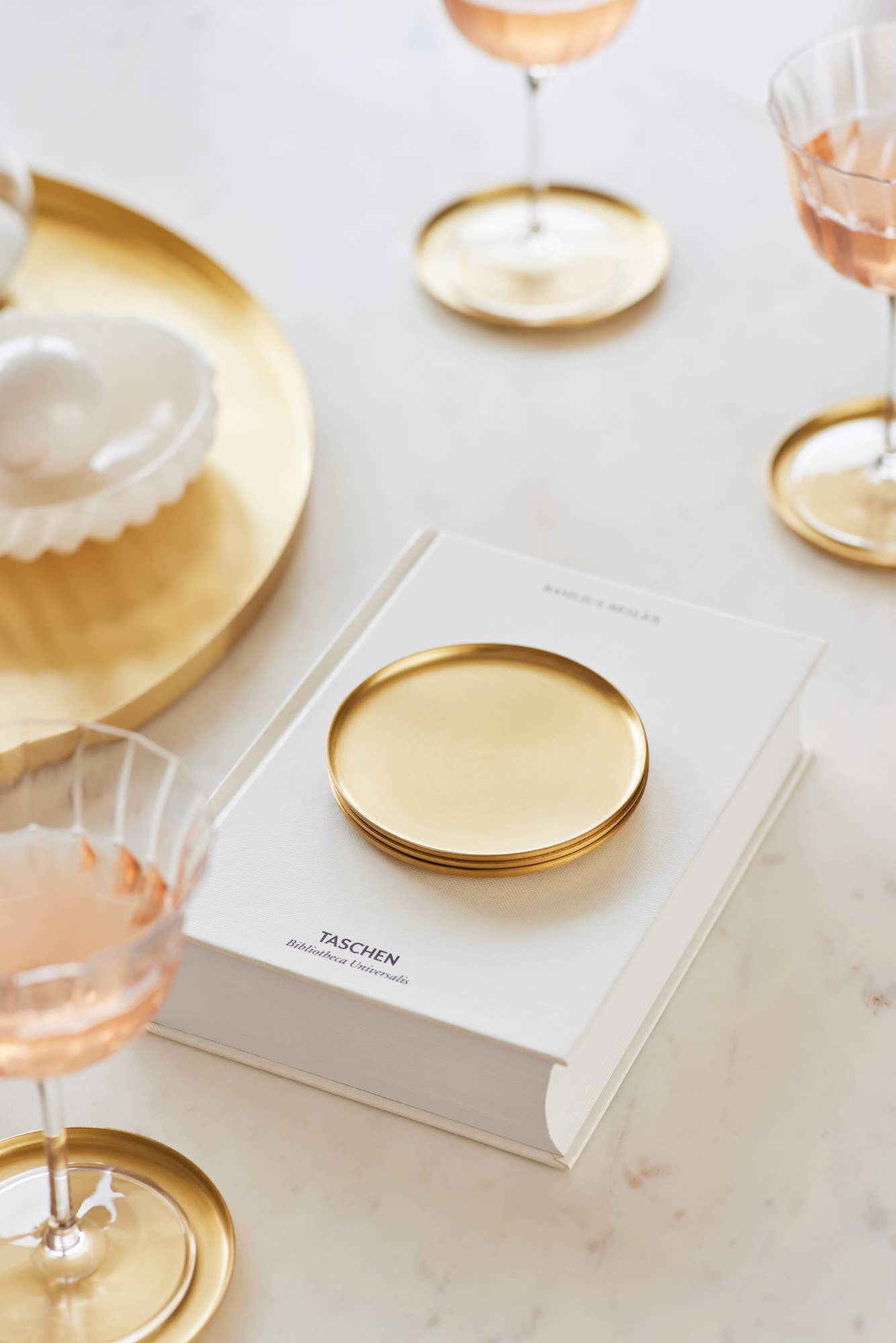 Heirloom Brass Round Coasters, Set of 4