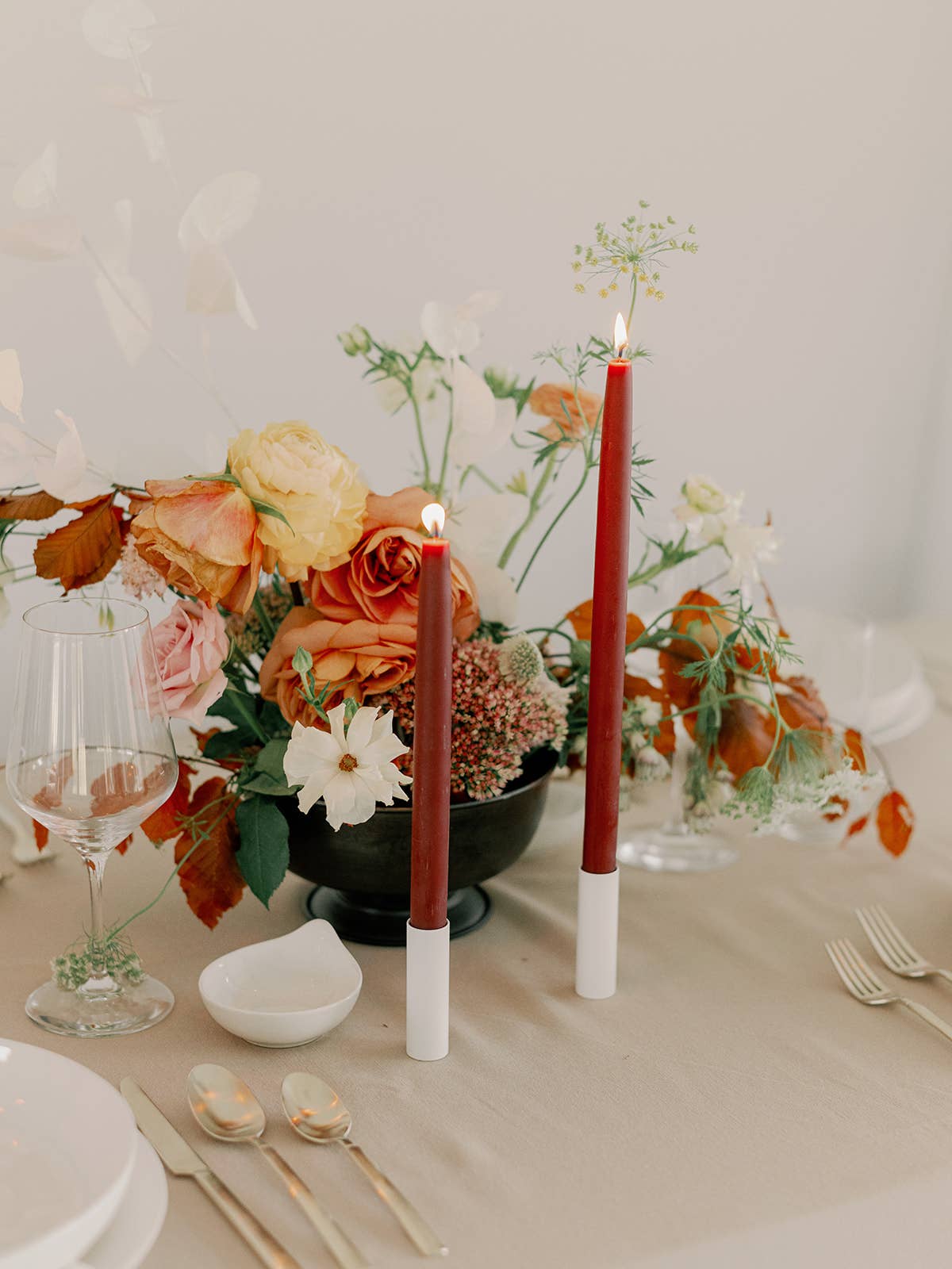Beeswax Dipped Candles | Burgundy