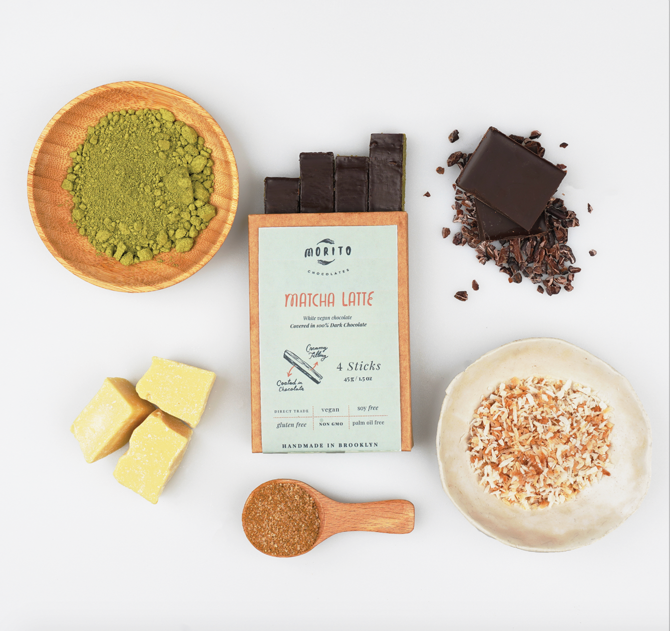 Matcha Latte- 4-Pack of Vegan Chocolate Sticks