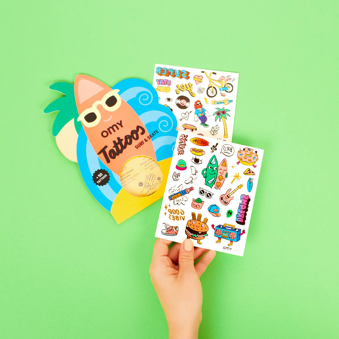 Kids temporary Tattoos - Surf &amp; skate