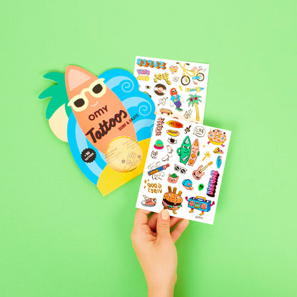 Kids temporary Tattoos - Surf &amp; skate