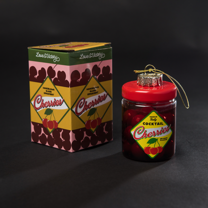 Jar of Cherries Holiday Ornament Christmas Decor