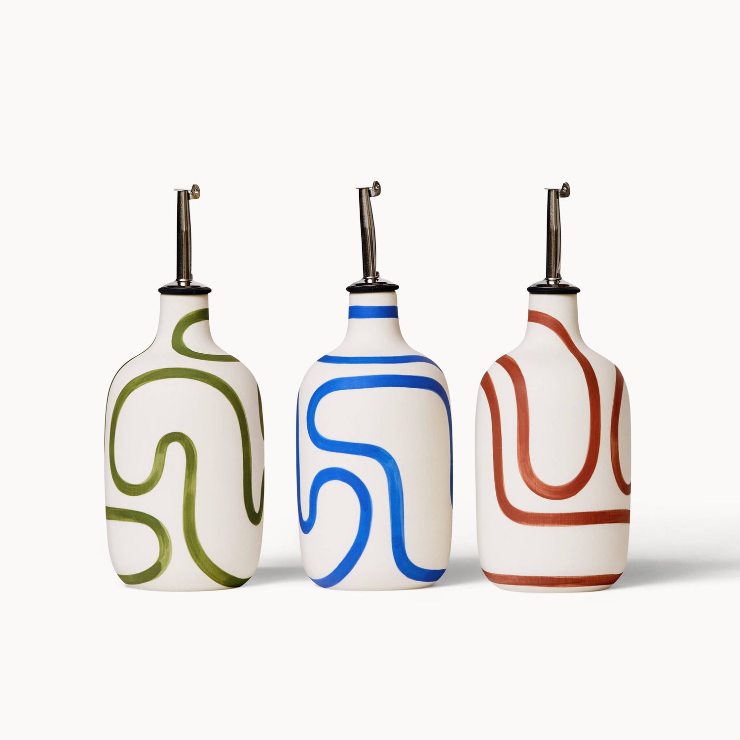 Oil / Vinegar Cruets - Cobalt Outline