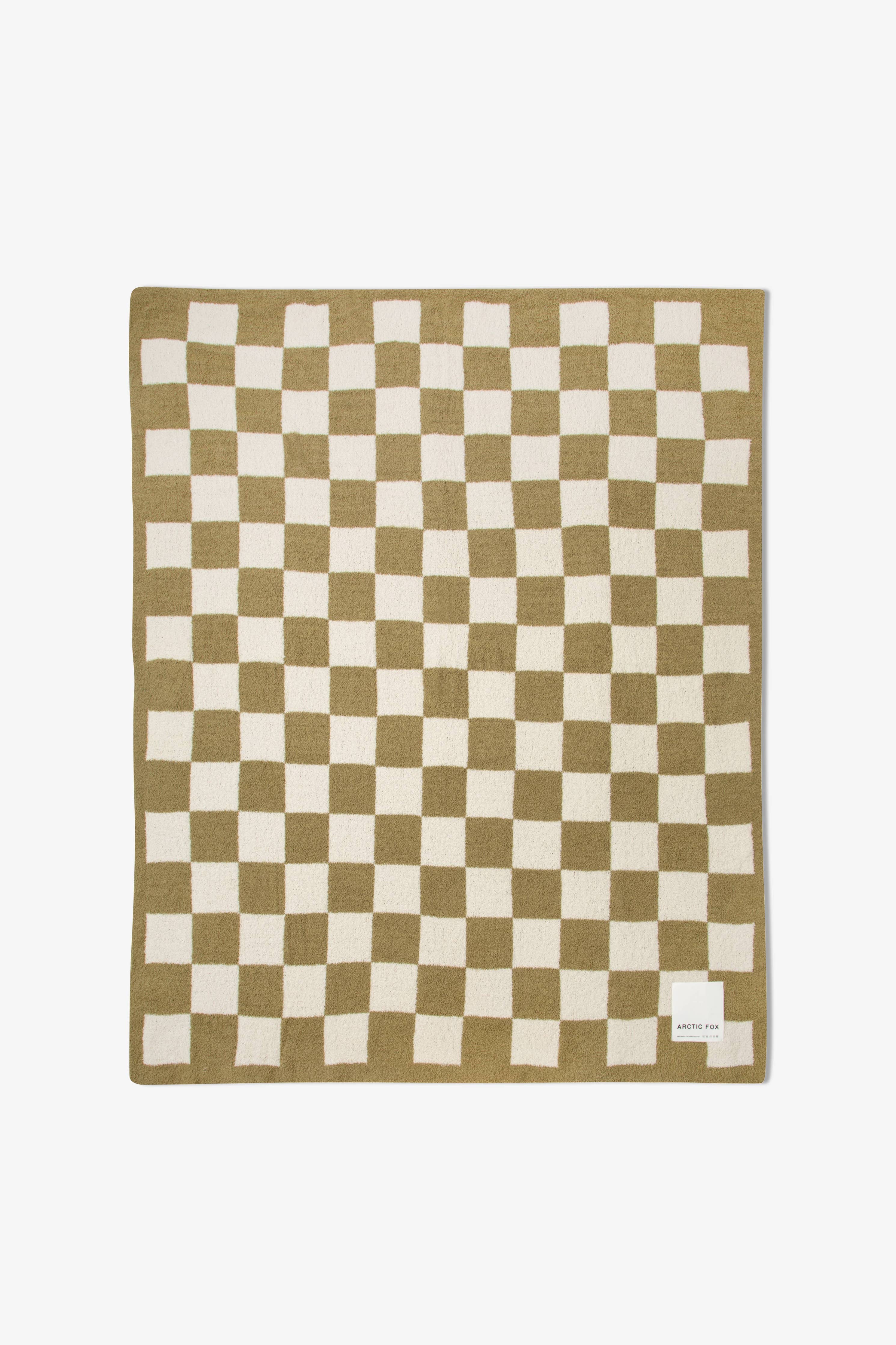 The Teddy Throw - Khaki Check