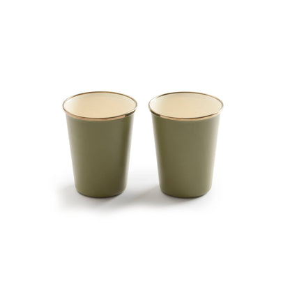 Enamel 2-Tone Tall Cup Set