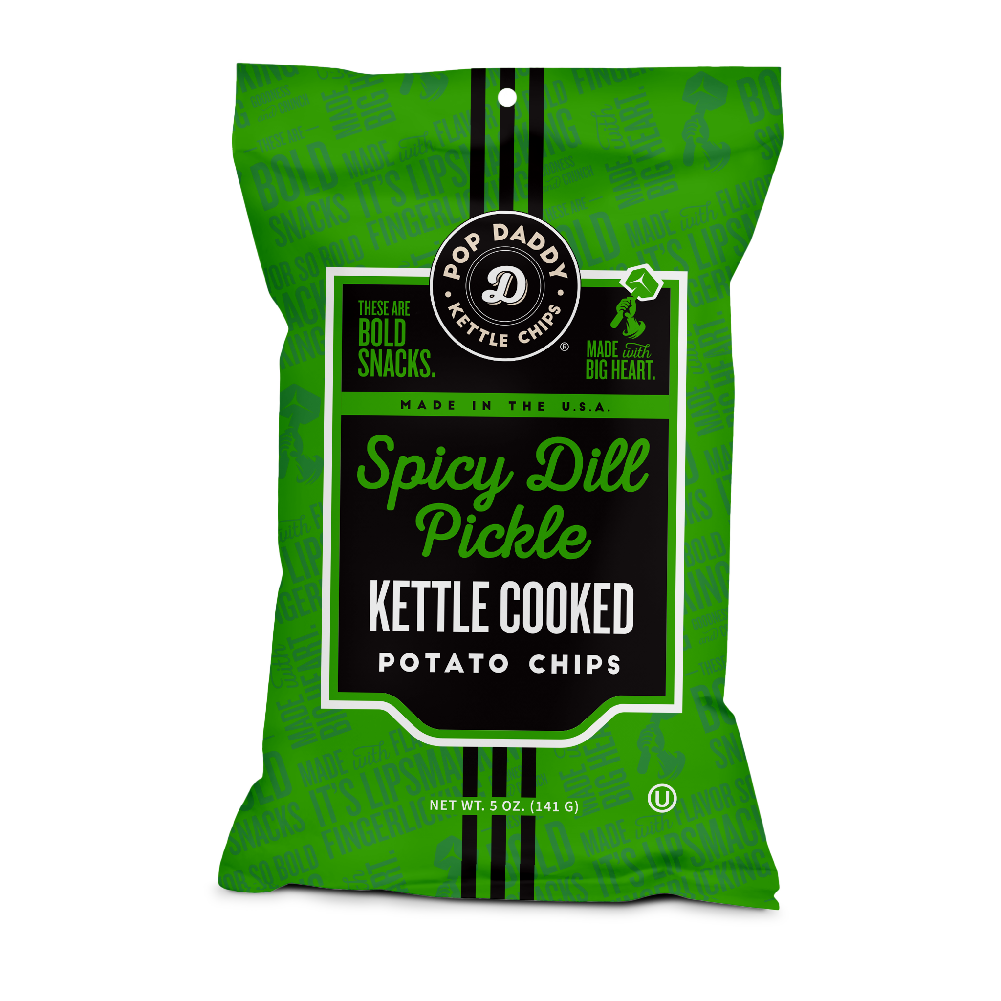 Spicy Dill Pickle Kettle Cooked Potato Chips 5.0 oz