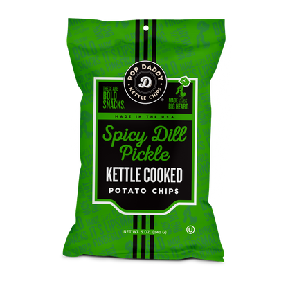 Spicy Dill Pickle Kettle Cooked Potato Chips 5.0 oz