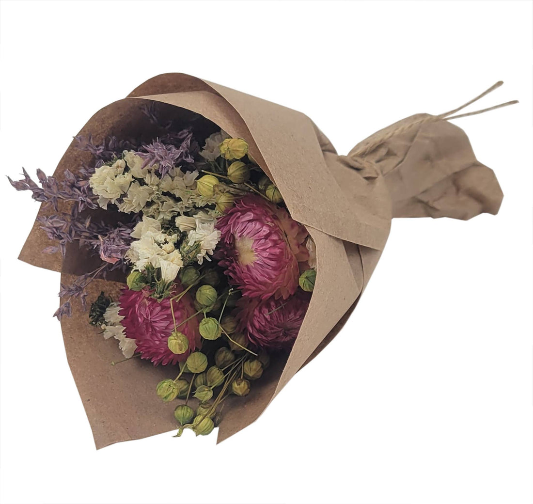 MINI Strawflower &amp; Larkspur Bouquet Bundle 