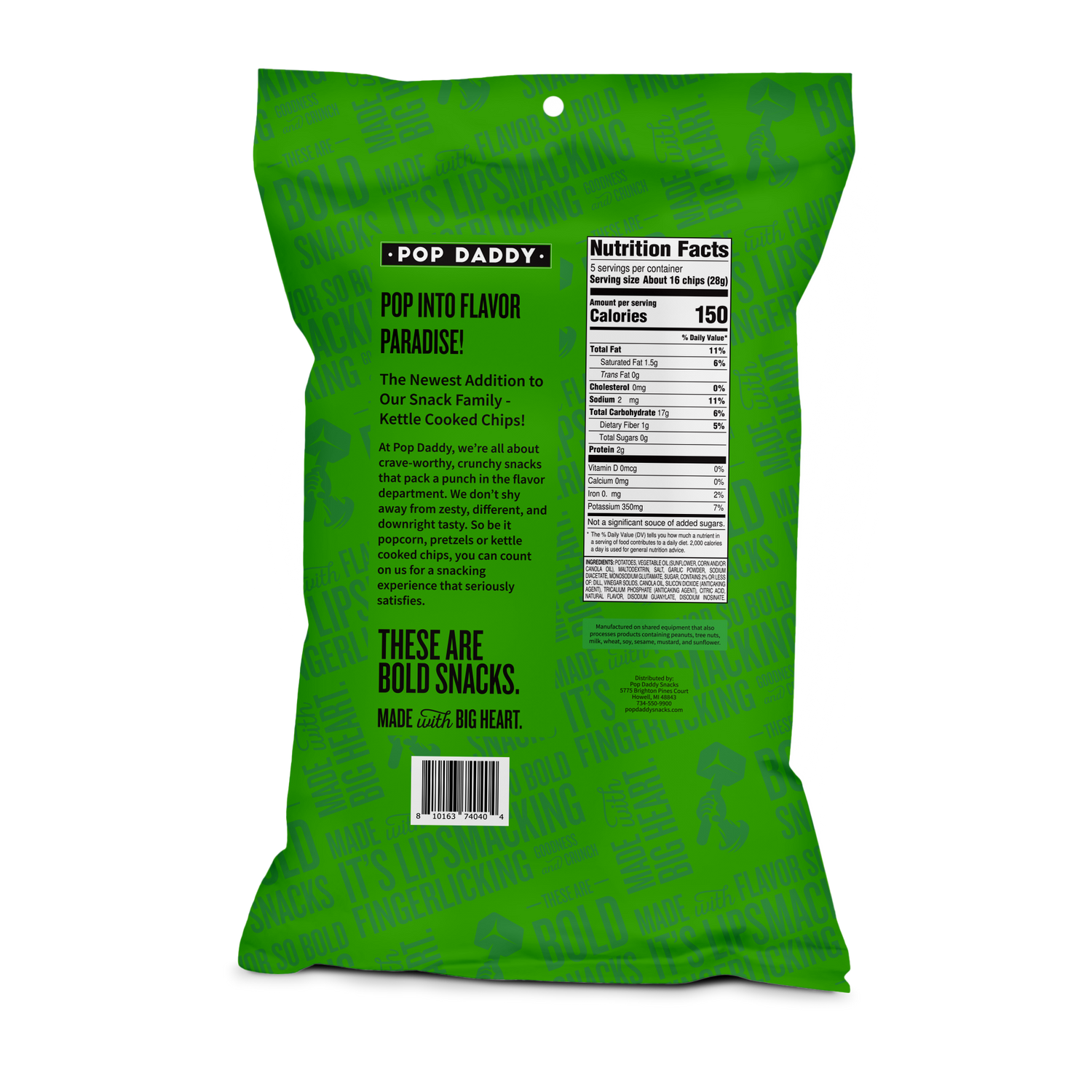 Spicy Dill Pickle Kettle Cooked Potato Chips 5.0 oz