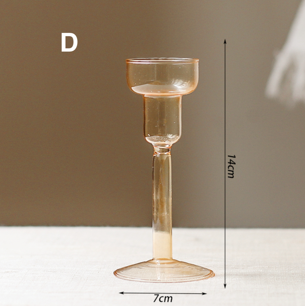 Vintage Style Glass Candlestick Holder